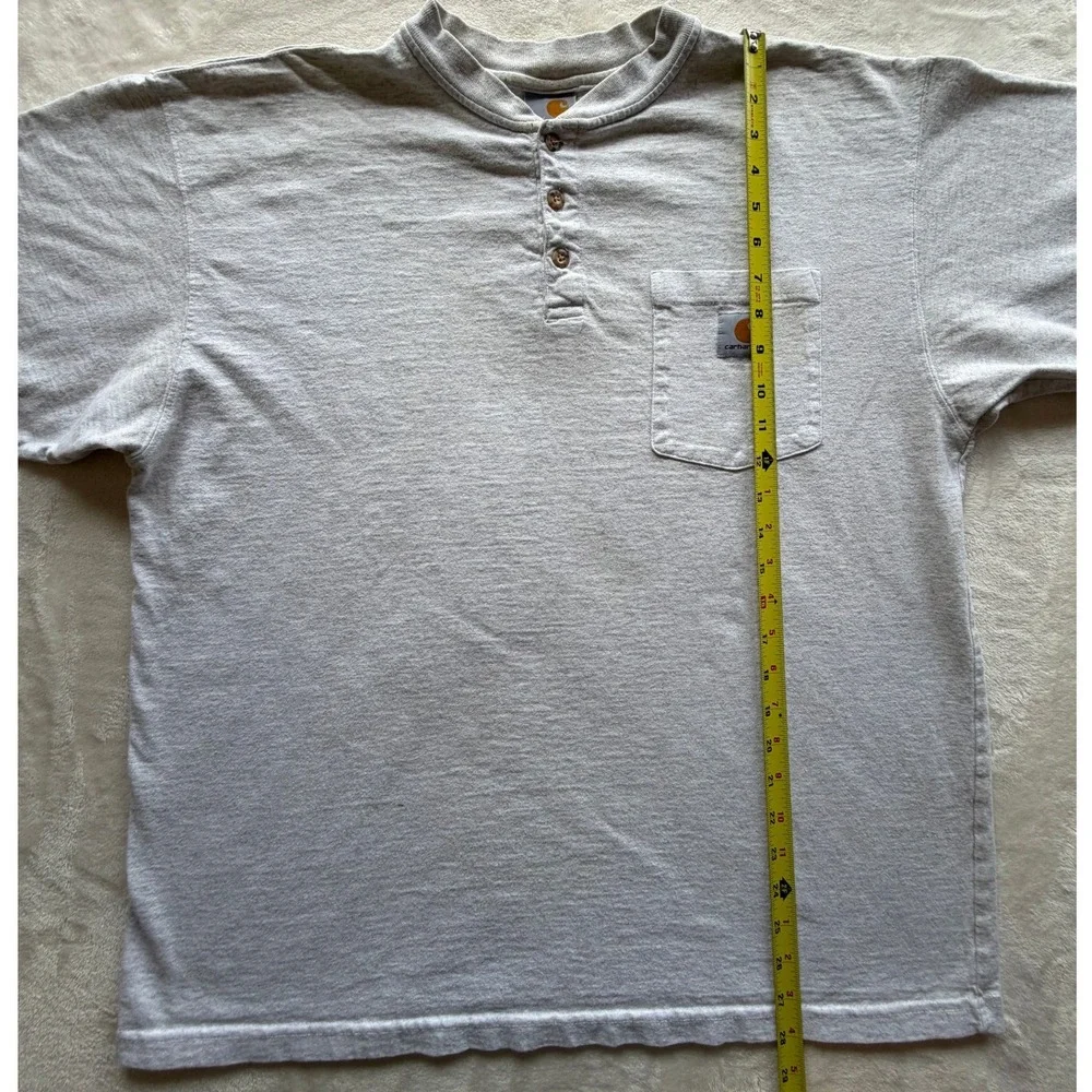 Carhartt Gray Vintage 90s Henley Pocket T-Shirt Mens L Good
